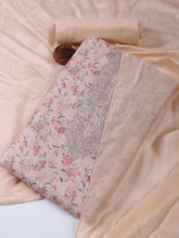 Neck Embroidery Linen Unstitched Suit With Dupatta